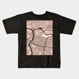 Sacramento Map Pattern in Soft Pink Pastels Kids T-Shirt